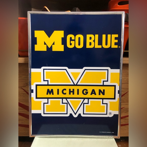 Vintage 1992 University of Michigan “Go Blue” Wall Hanging - Picture 2 of 8